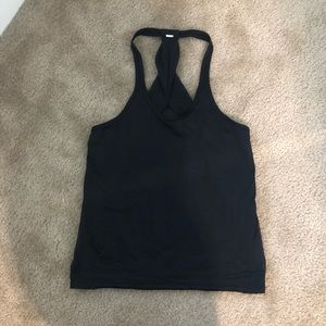 Lululemon Black tank with mesh back.
